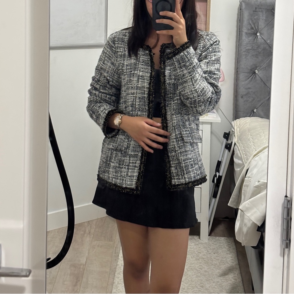 Yest Black and White Tweed Jacket